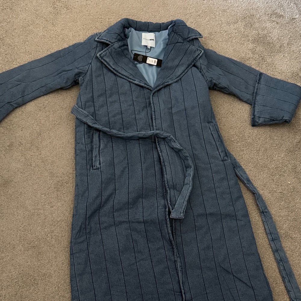 Fashion Nova Blue Trench Coat